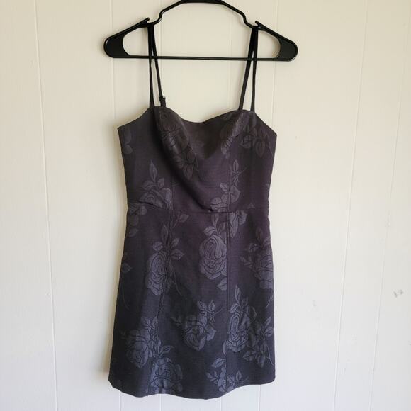 Urban Outfitters Floral Black Mini Dress - Picture 1 of 3